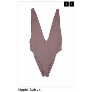 Purple haze high cut low vneck one piece